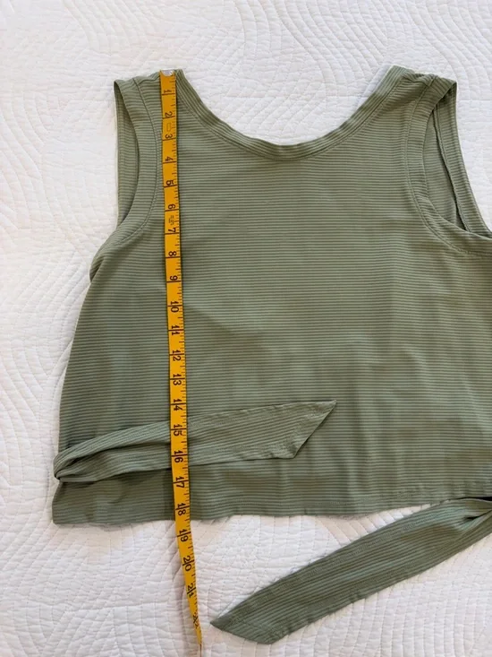 CALIA by Carrie Underwood Olive Green Tie-Waist Ribbed Tank - Picture 2 of 5